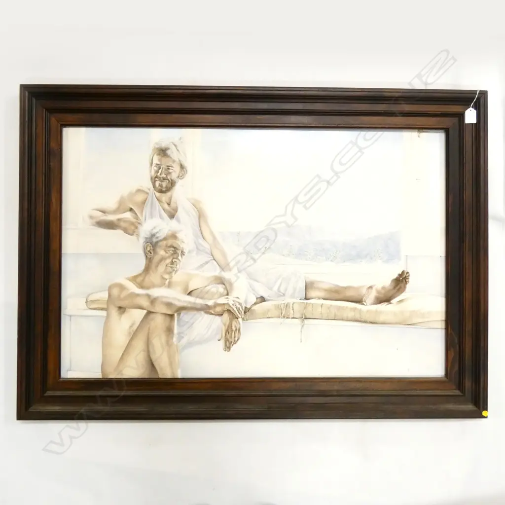 HEATHER BUSCH 2 MEN ACRYLIC ON BOARD 595x910mm Image 1++