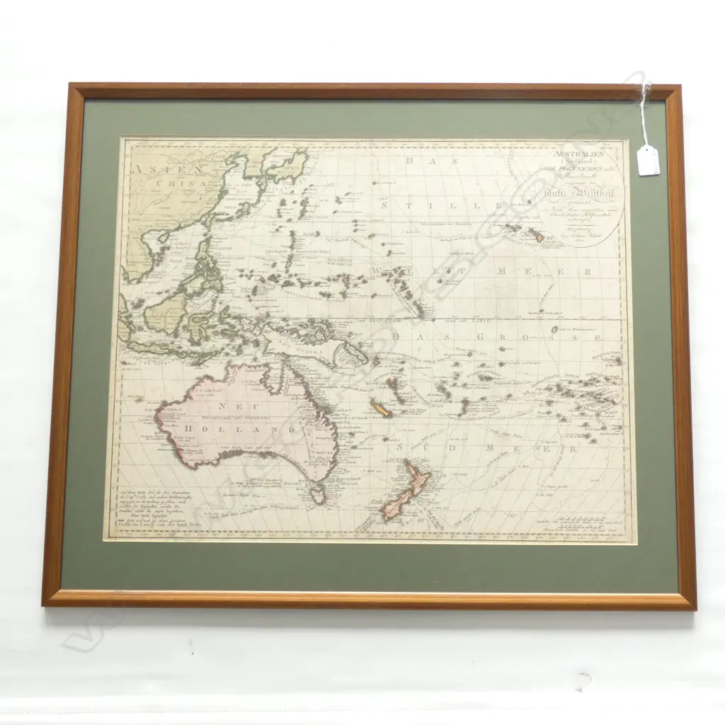 1802 FRAMED MAP - AUSTRALIA (NEW HOLLAND) & POLYNESIA 600 X 480MM Image 1++