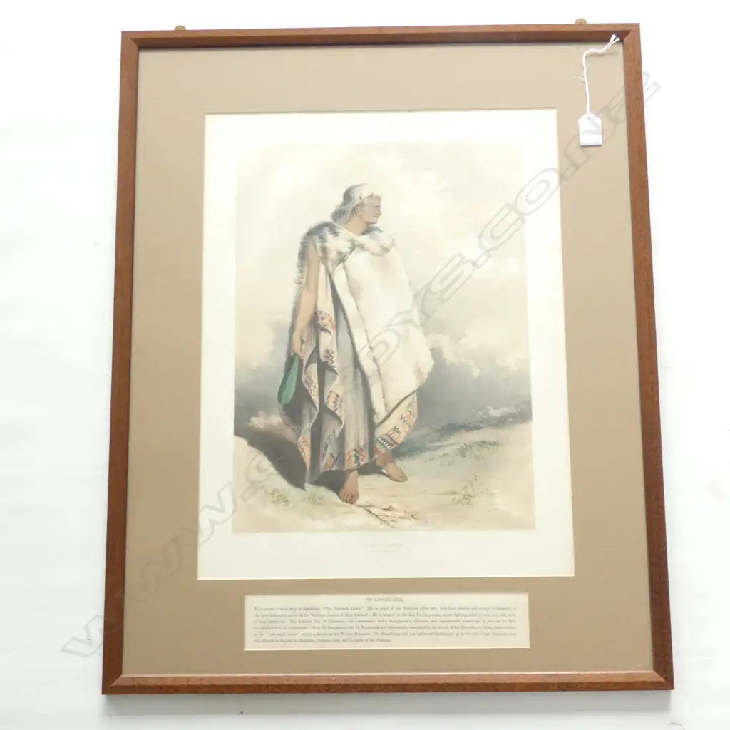 CAPT. OLIVER 1852 H/COLOURED LITHOGRAPH TE RANGIHAETA Image 1++