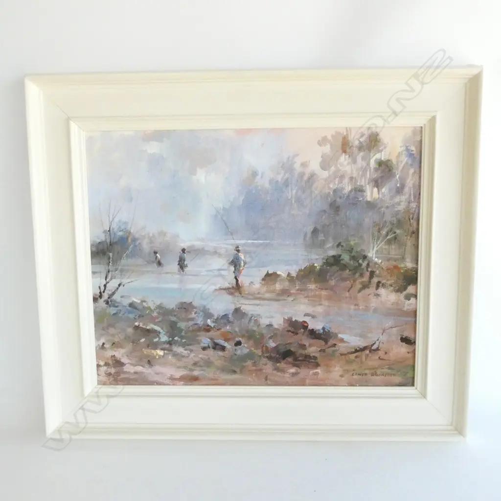 LANCE O'GORMAN 'LEISURE TIME' TAUPO ESTUARY OIL 390x495mm Image 1++