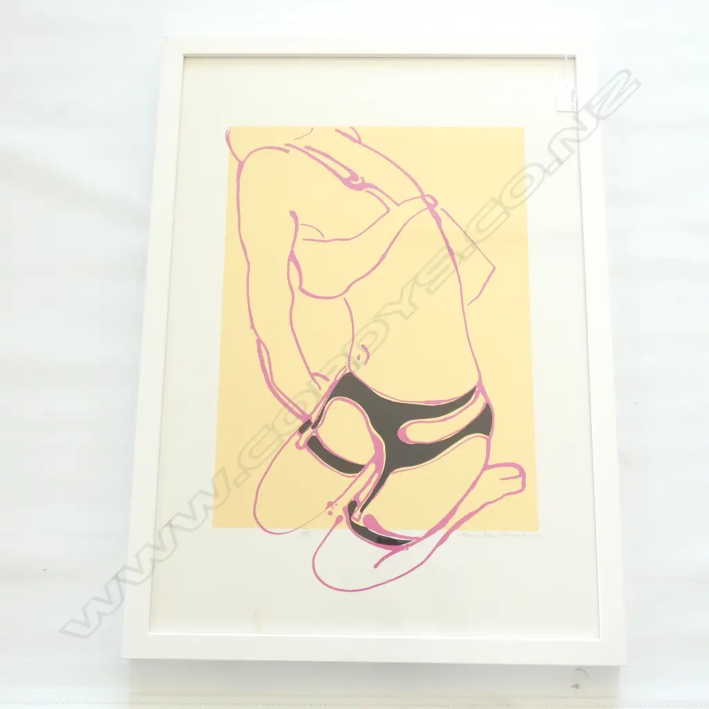 FRAMED ABSTRACT FEMALE FORM- SIGNED - ARTIST UNKNOWN  690 X 490MM Image 1++