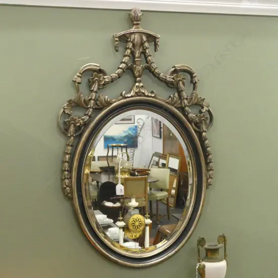 ORNATE BEVELLED OVAL MIRROR H.880mm W.530mm
