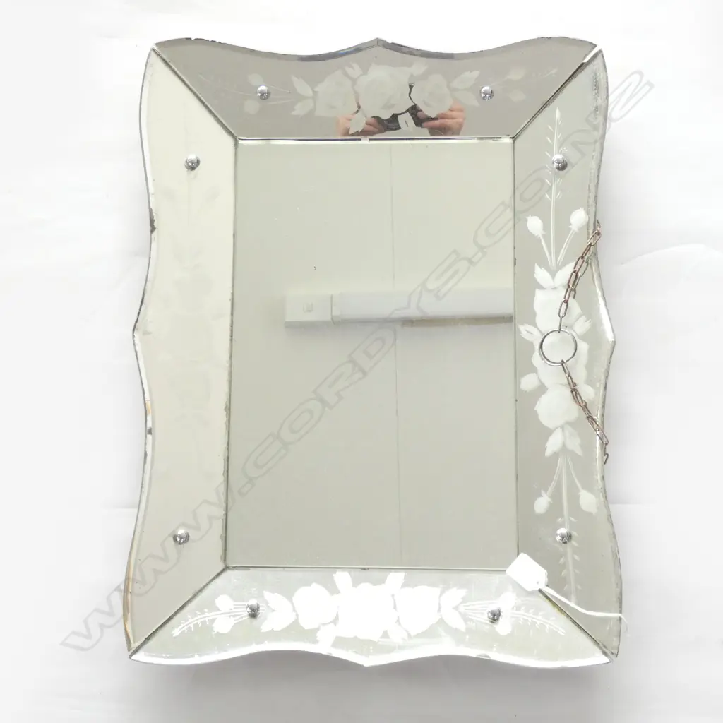 VINTAGE ETCHED MIRROR 610x460mm Image 1++