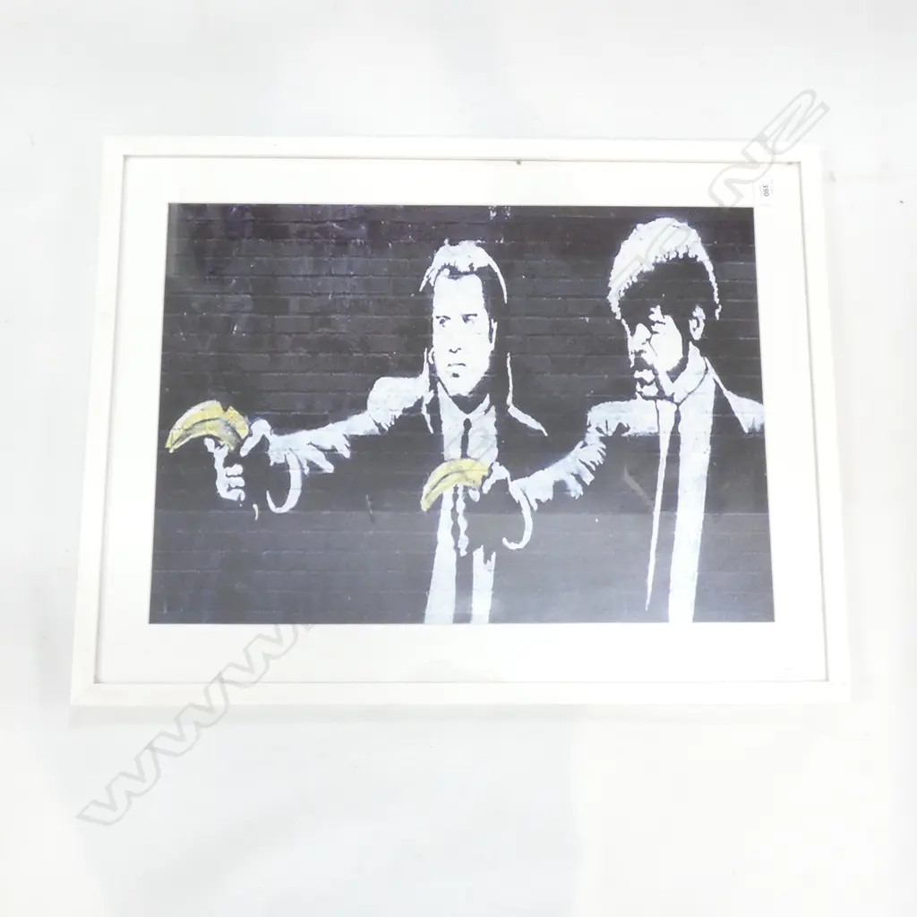FRAMED BANKSY PRINT 'PULP FICTION' 410 X 575mm (IMAGE)  Image 1++