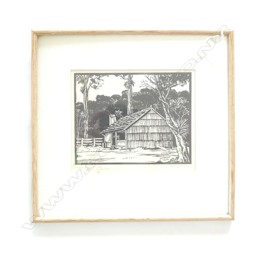 NANCY STEEN WOODCUT IN WAIPOUA FOREST 150 X 120 MM Image 1++