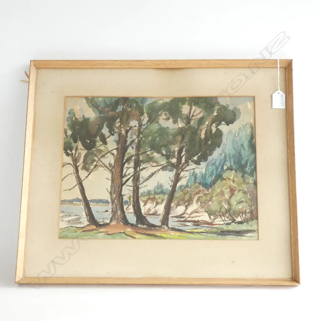LINCOLN LEE WATERCOLOUR 'MILL BAY NEAR CORNWALLIS' 1957... Image 1++