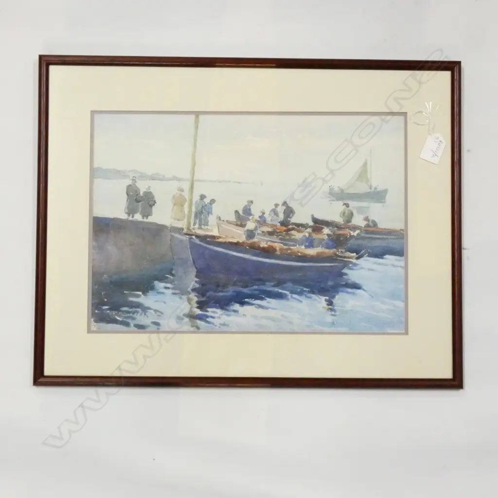 A BAXTER W/COLOUR FISHING BOATS 380 X 260 MM Image 1++