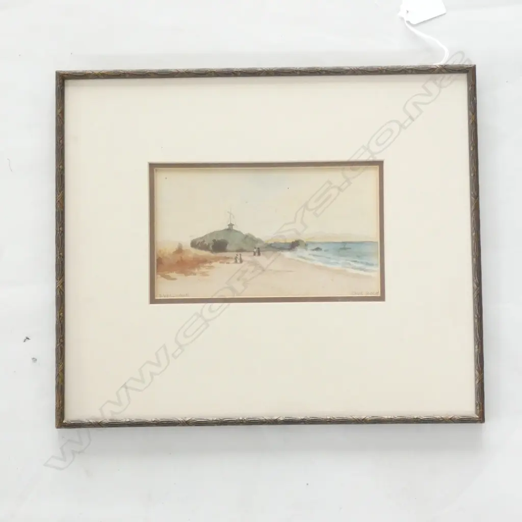 WATERCOLOUR 'CAVE ROCK' BY J. HOLLOBON 180 X 100MM Image 1++