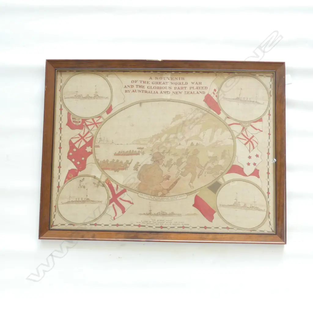 FRAMED SOUVENIR OF GALLIPOLI WWI 420 X 580MM Image 1++