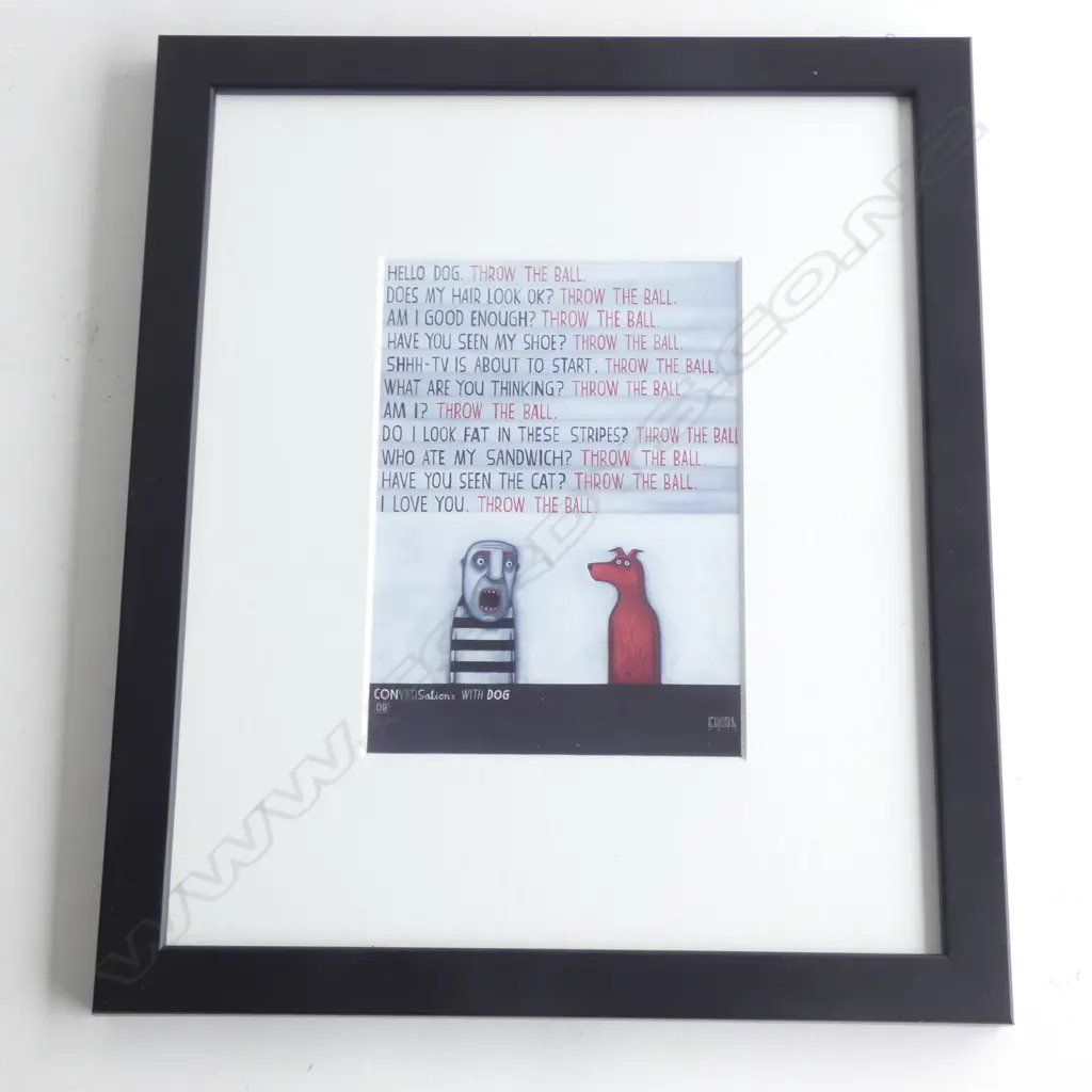 TONY CRIBB PRINT 'CONVERSATIONS WITH DOG' 170x120mm Image 1++