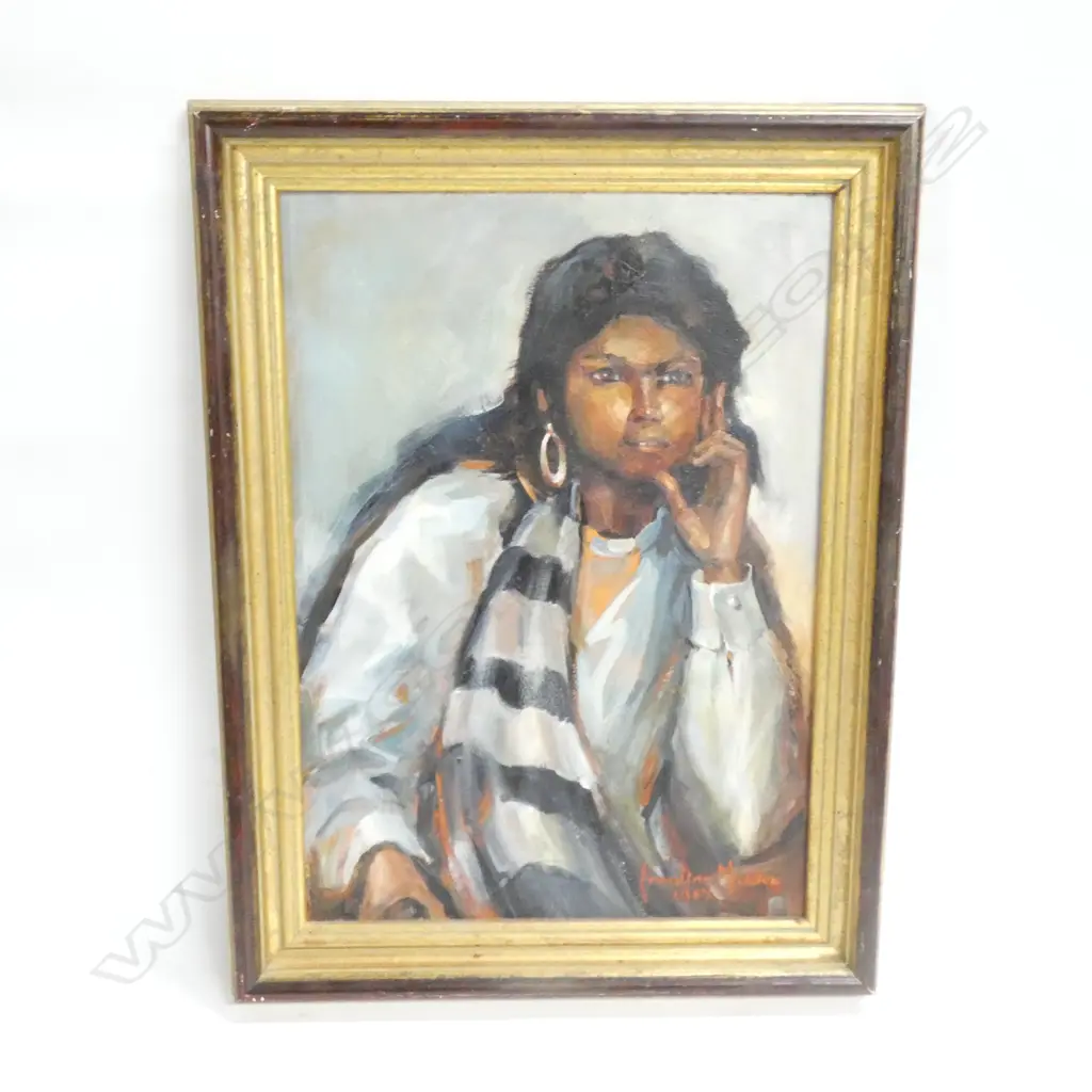 ERNESTINE MADDOX 'DREAMER' OIL ON BOARD 1987 420x295mm  Image 1++