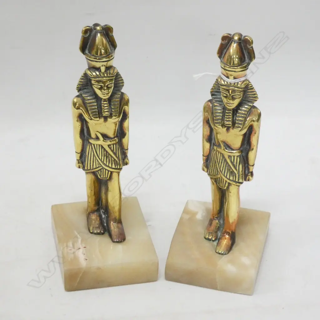 PR BRONZE & ONYX EGYPTIAN BOOKENDS H.170mm Image 1++