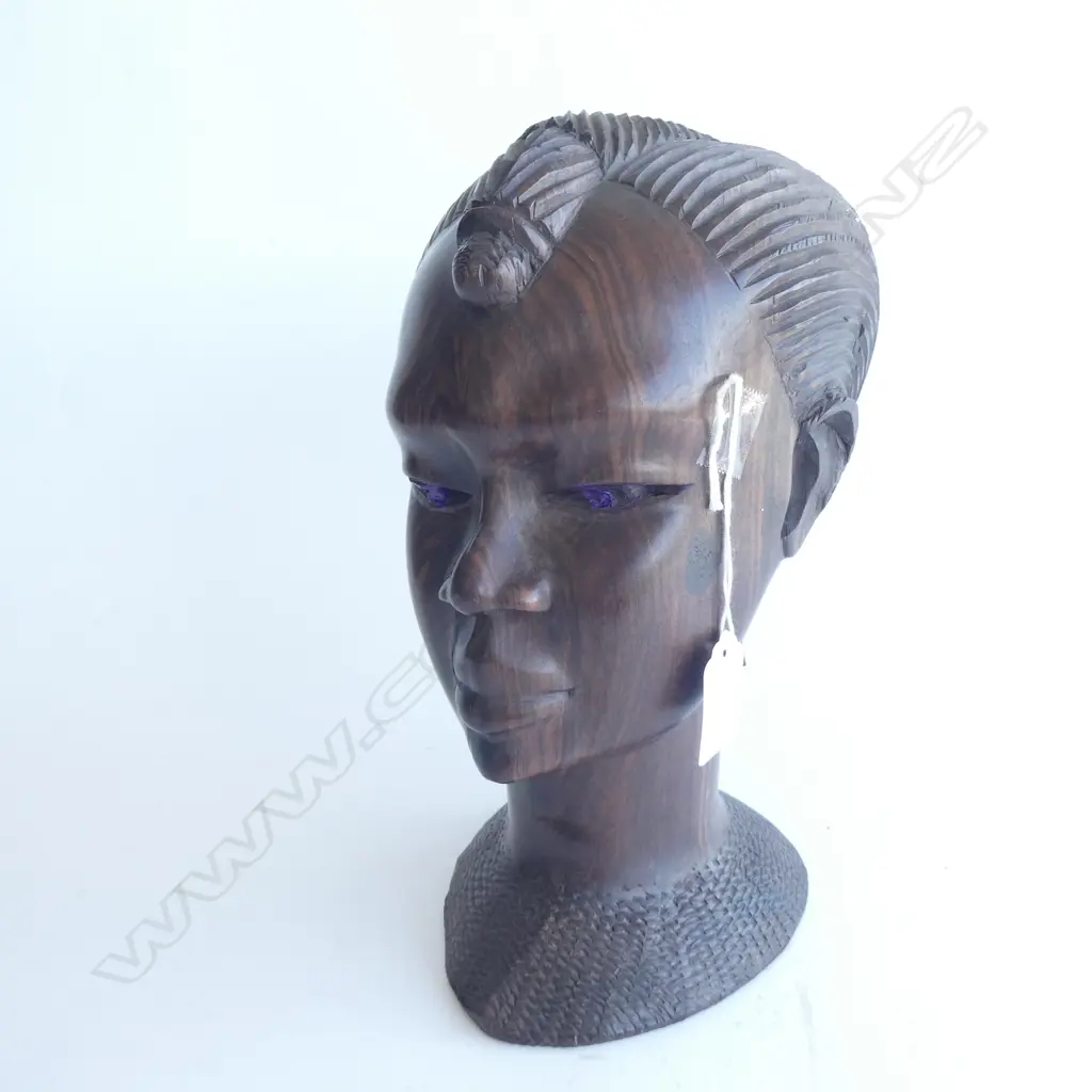 ELEGANTLY CARVED EBONY WOOD GODDESS. H=257 MM Image 1++