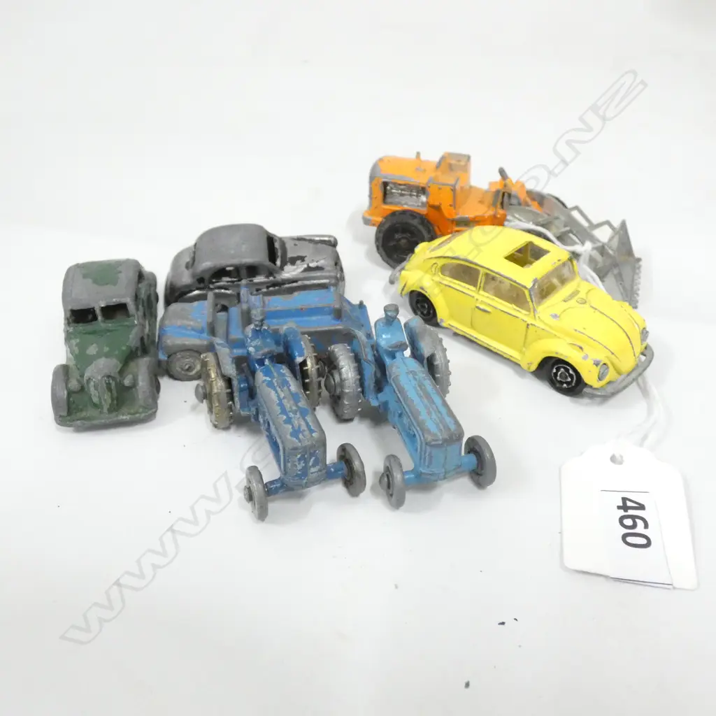 (19593) SEVEN OLD DIE CAST MODELS INCL. MAJORETTE FRONT LOADER/ BRADSCAR/ ETC. LONGEST L 80MM Image 1++
