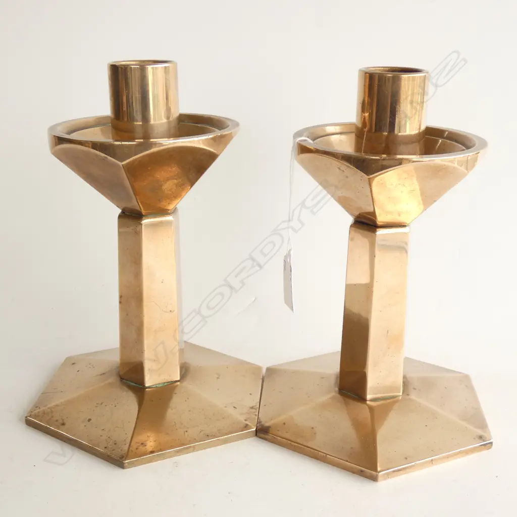 PR VERY HEAVY POLISHED BRONZE CANDLE HOLDERS  H. 230MM Image 1++