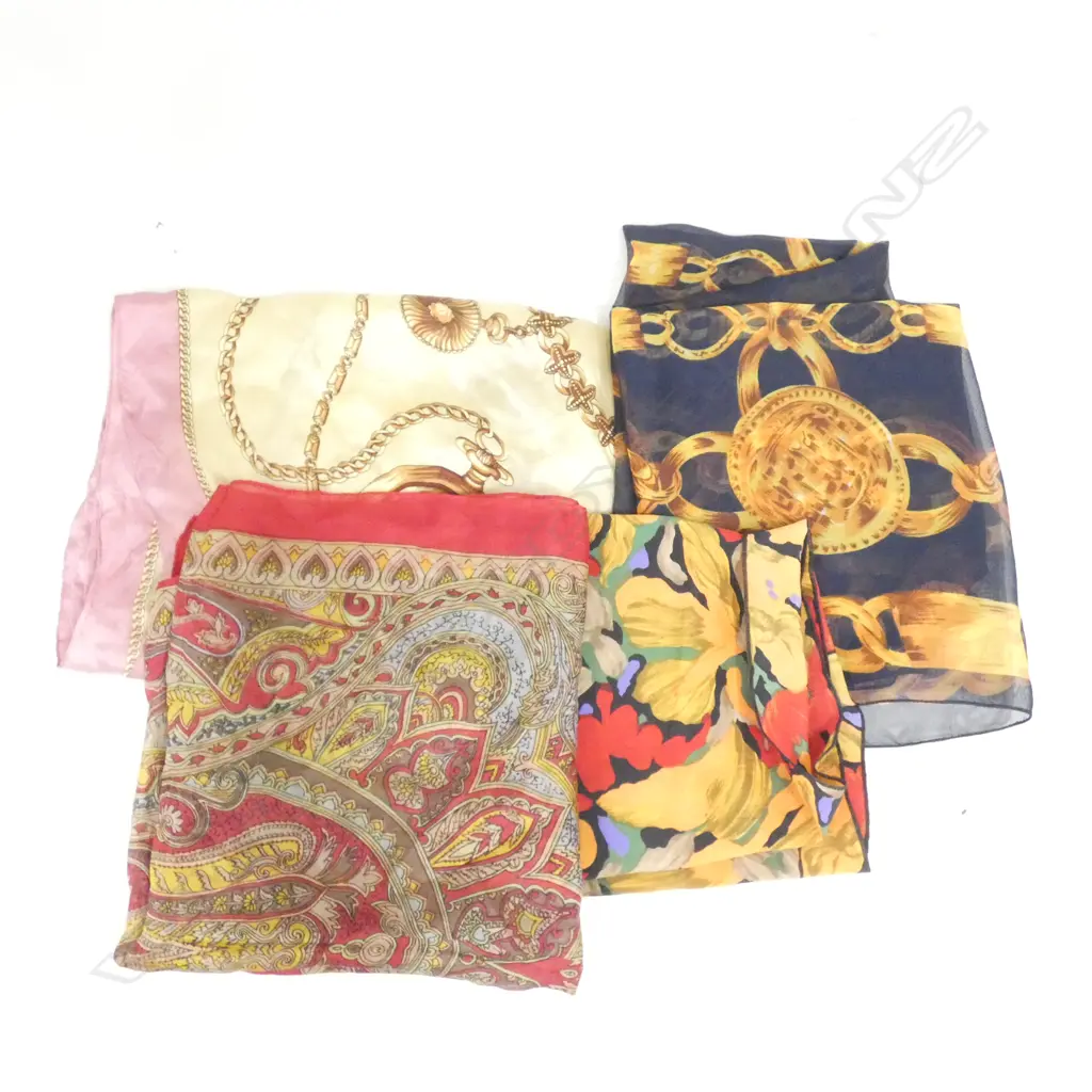 4 SCARVES; 2 HERMES STYLE Image 1++