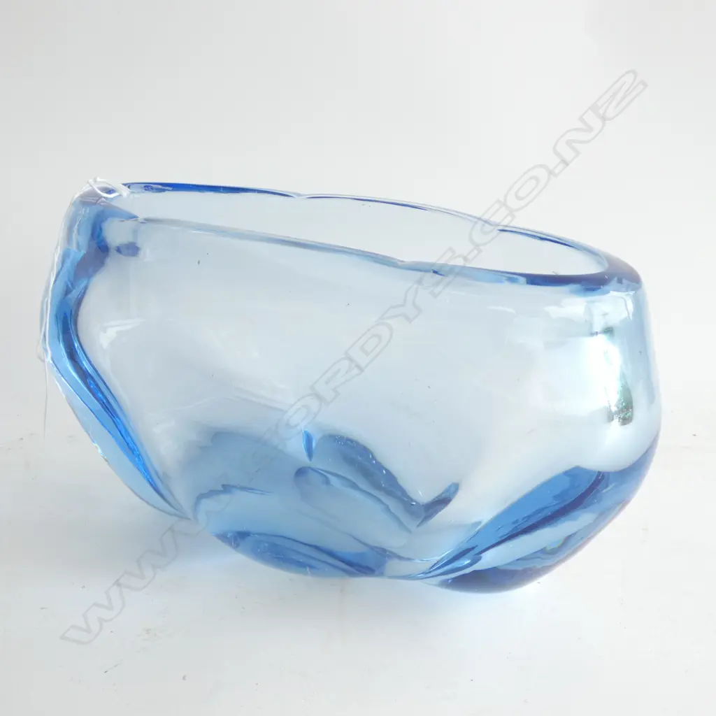 BLUE ART GLASS VASE L.280mm Image 1++