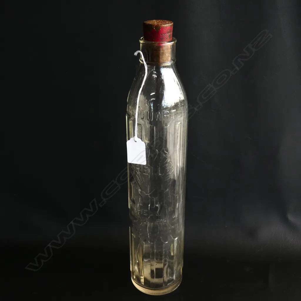 VINTAGE SHELL NZ 1 QUART BOTTLE ORIG. STOPPER H.380mm Image 1++