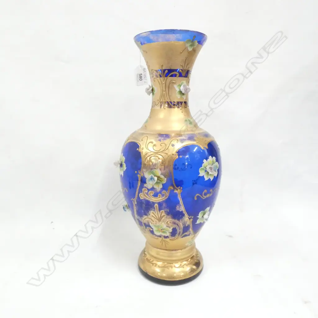 VENETIAN BLUE GLASS VASE H.425mm Image 1++