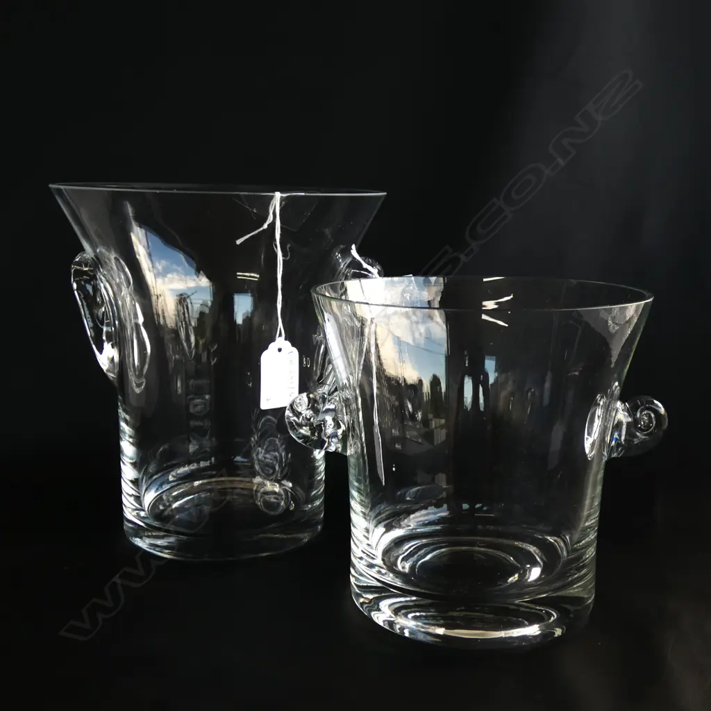 2 CRYSTAL CHAMPAGNE BUCKETS H.210mm... Image 1++