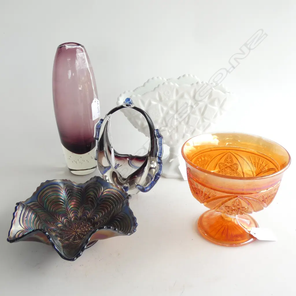 5 ASST. GLASS PCES; 2 CARNIVAL, ETC Image 1++