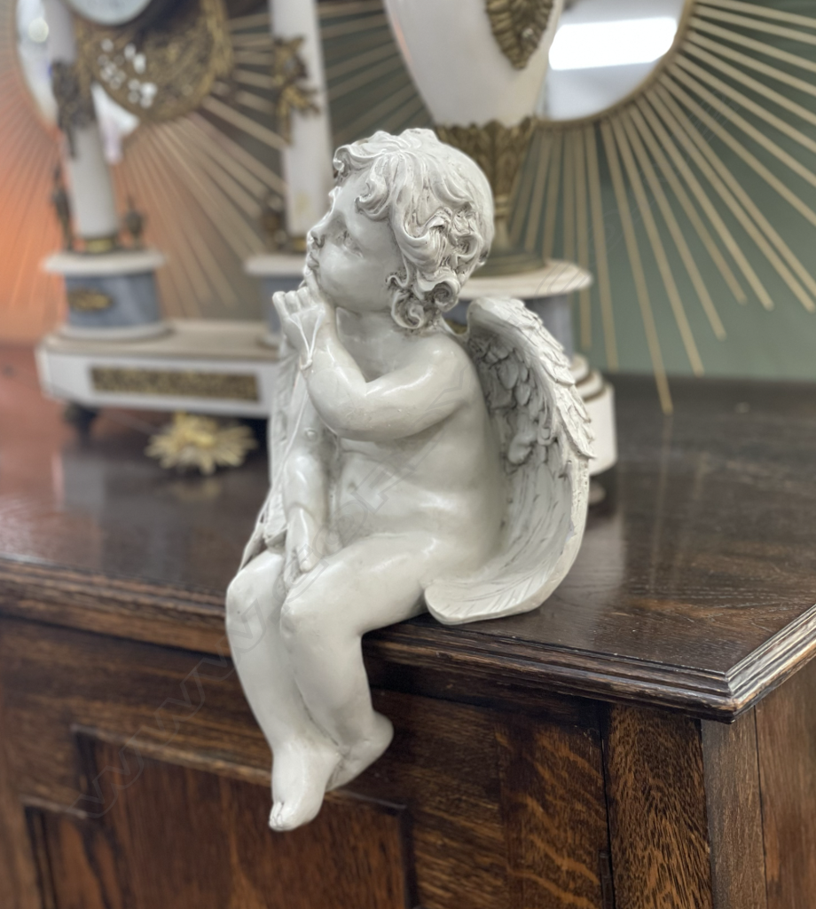 FRENCH WHITE WASHED ANGEL SITTING Image 1++