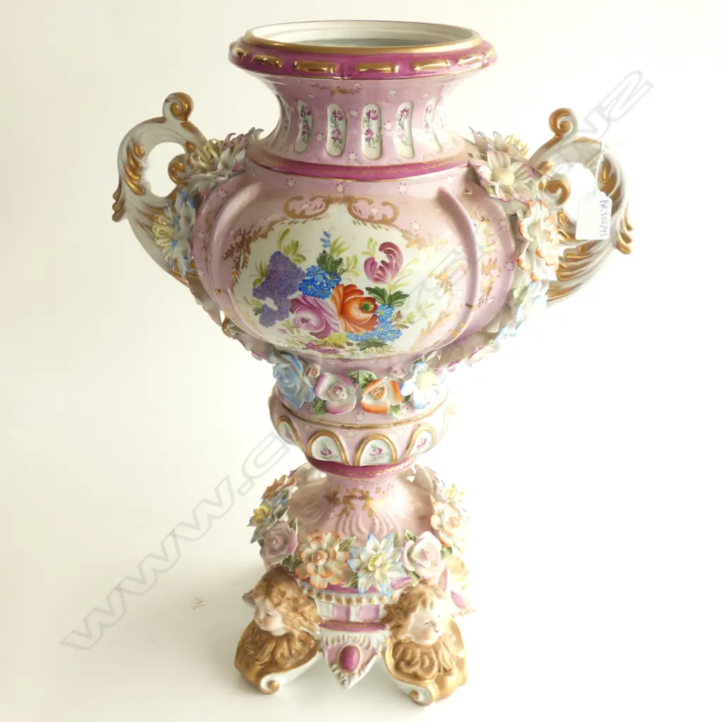 LARGE DRESDEN STYLE PORCELAIN URN H.510mm NO LID Image 1++