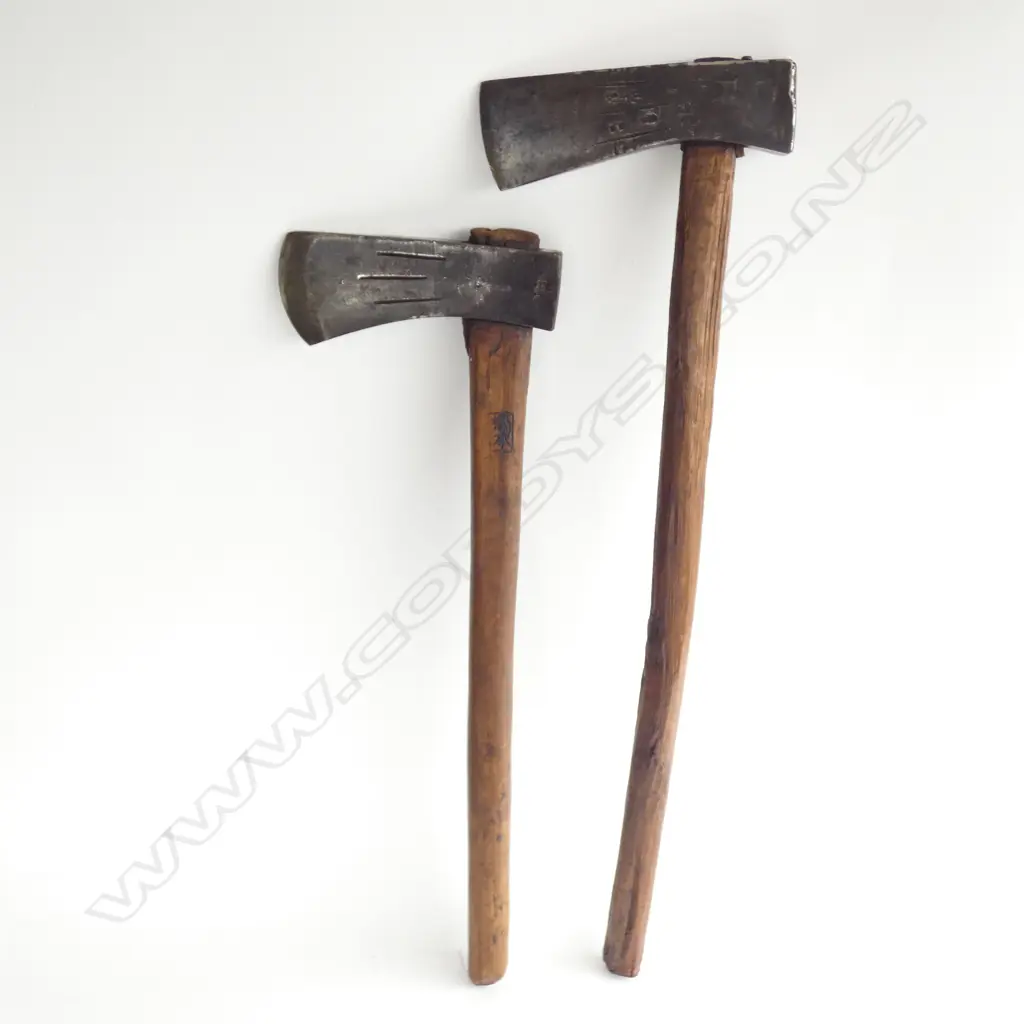 2 HAND FORGED CARBON STEEL JAPANESE AXES Image 1++