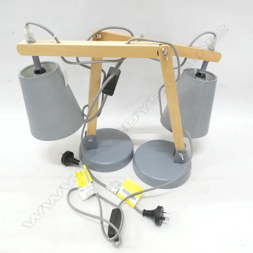 PR MODERN WOOD & METAL ADJ. LAMPS  Image 1++