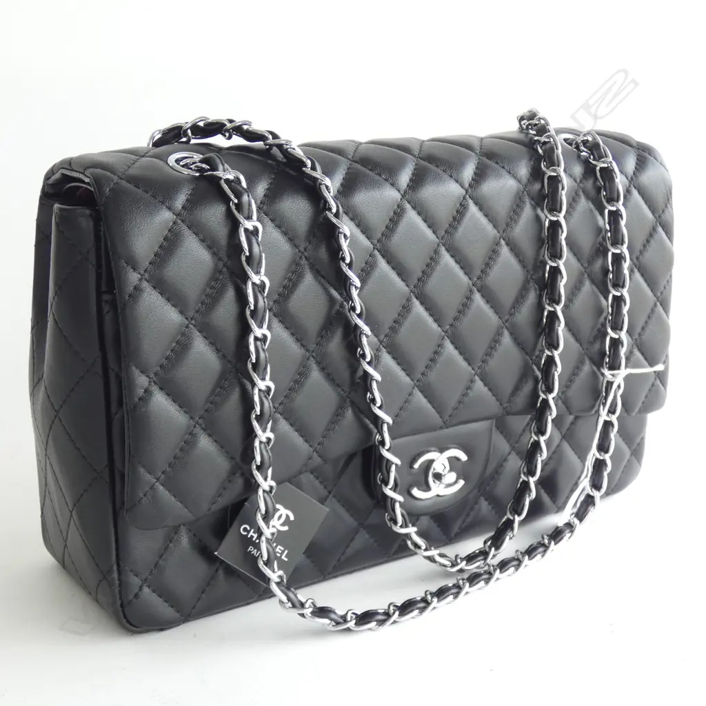 MODERN QUALITY BLACK STITCHED LEATHER BAG Image 1++