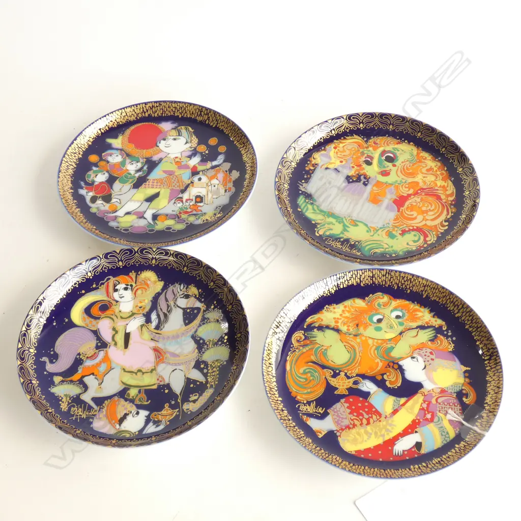 	FOUR ASST. ROSENTHAL BJORN WIINBARD ALADDIN PLATES DIA 165MM Image 1++
