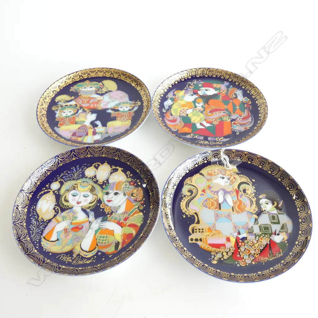 	FOUR ASST. ROSENTHAL BJORN WIINBARD ALADDIN PLATES DIA 165MM Image 1++