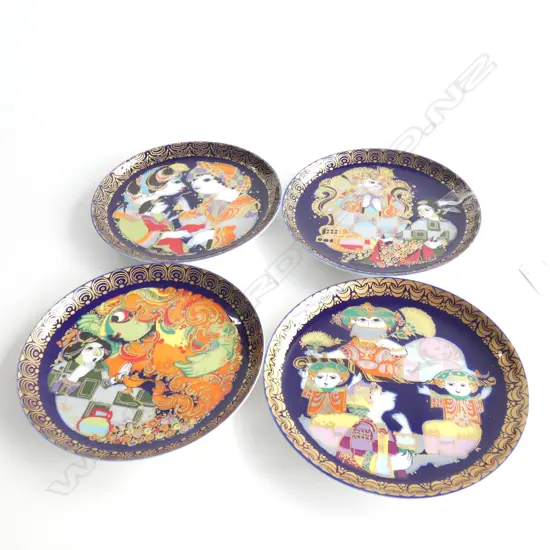 FOUR ASST. ROSENTHAL BJORN WIINBARD ALADDIN PLATES DIA 165MM