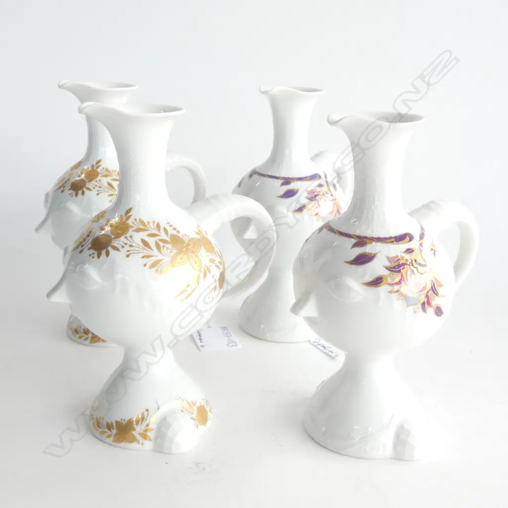 4 ROSENTHAL LINIE BJORN WIINBLAD ROMANZE SM FACE JUGS H. 150MM Image 1++