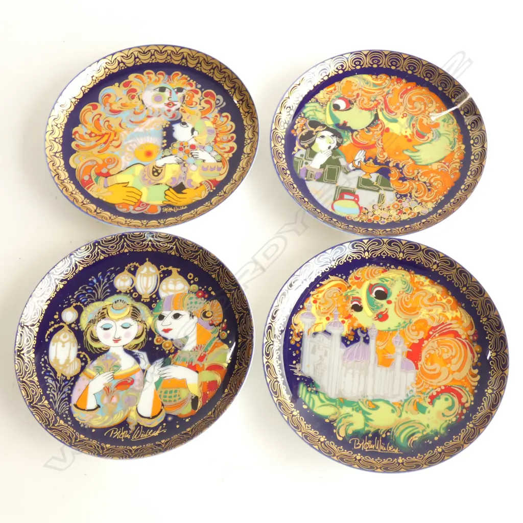 	FOUR ASST. ROSENTHAL BJORN WIINBARD ALADDIN PLATES DIA 165MM Image 1++
