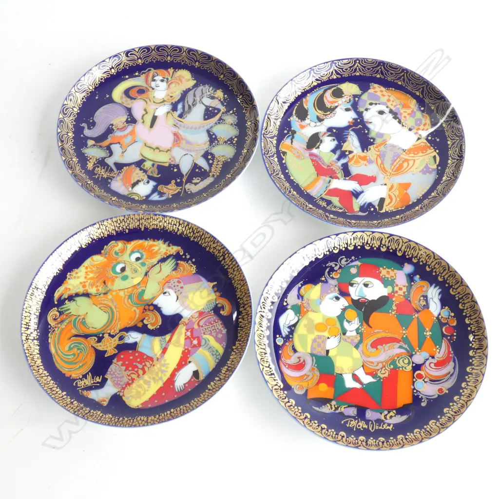 	FOUR ASST. ROSENTHAL BJORN WIINBARD ALADDIN PLATES DIA 165MM Image 1++