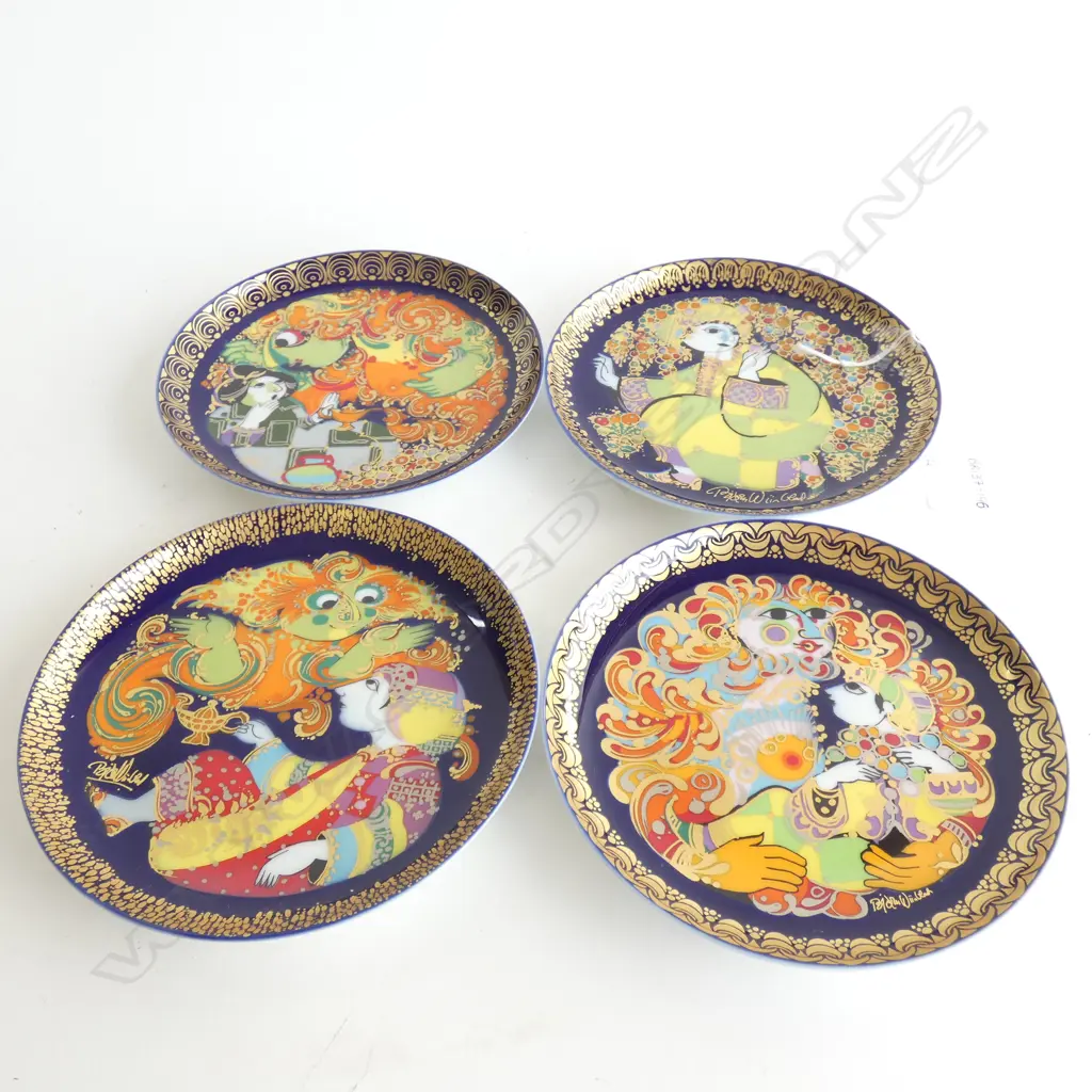 	FOUR ASST. ROSENTHAL BJORN WIINBARD ALADDIN PLATES DIA 165MM Image 1++