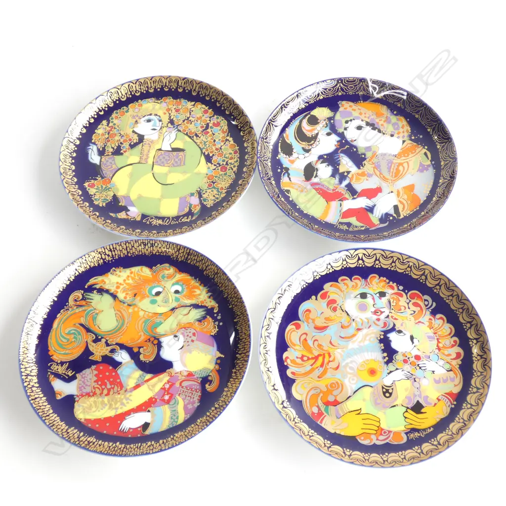 	FOUR ASST. ROSENTHAL BJORN WIINBARD ALADDIN PLATES DIA 165MM Image 1++