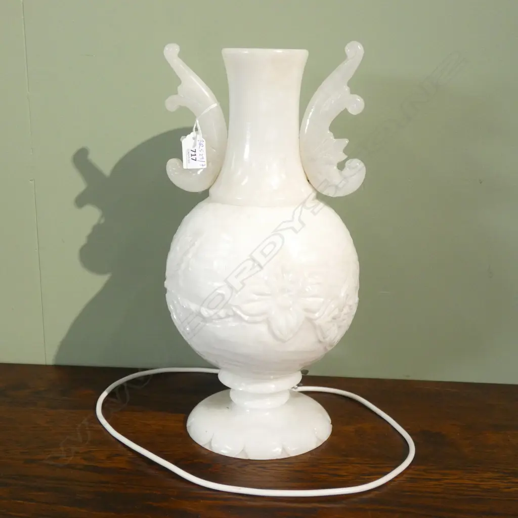 CARVED ALABASTER LAMP H.400mm Image 1++
