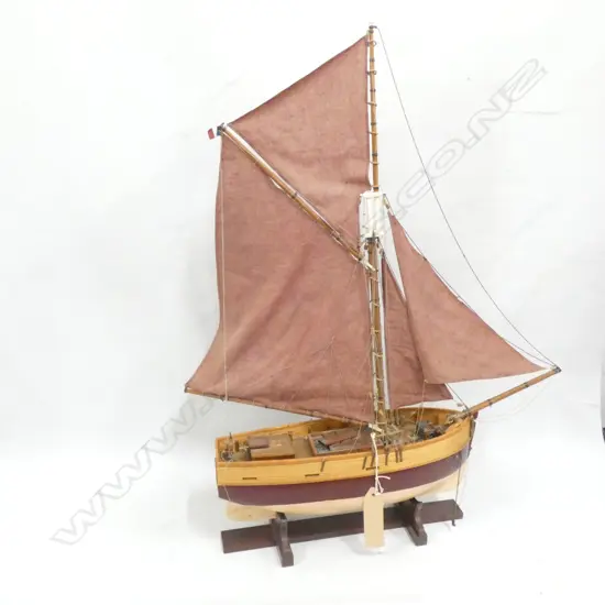 SCRATCH BUILT MODEL TRADING CUTTER BOAT C.1830 H.760mm