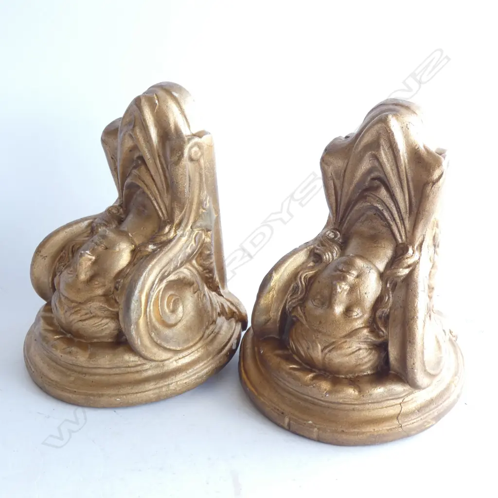 PR GOLD PAINTED PLASTER ANGEL WALL BRACKETS H.150mm Image 1++