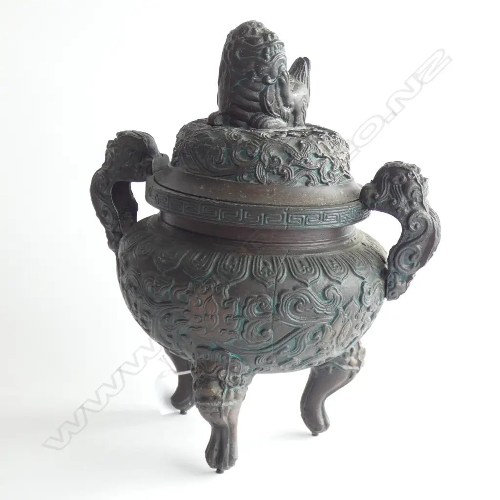VINTAGE ORIENTAL ARCHAIC STYLE LIDDED ICE BUCKET H.340mm Image 1++