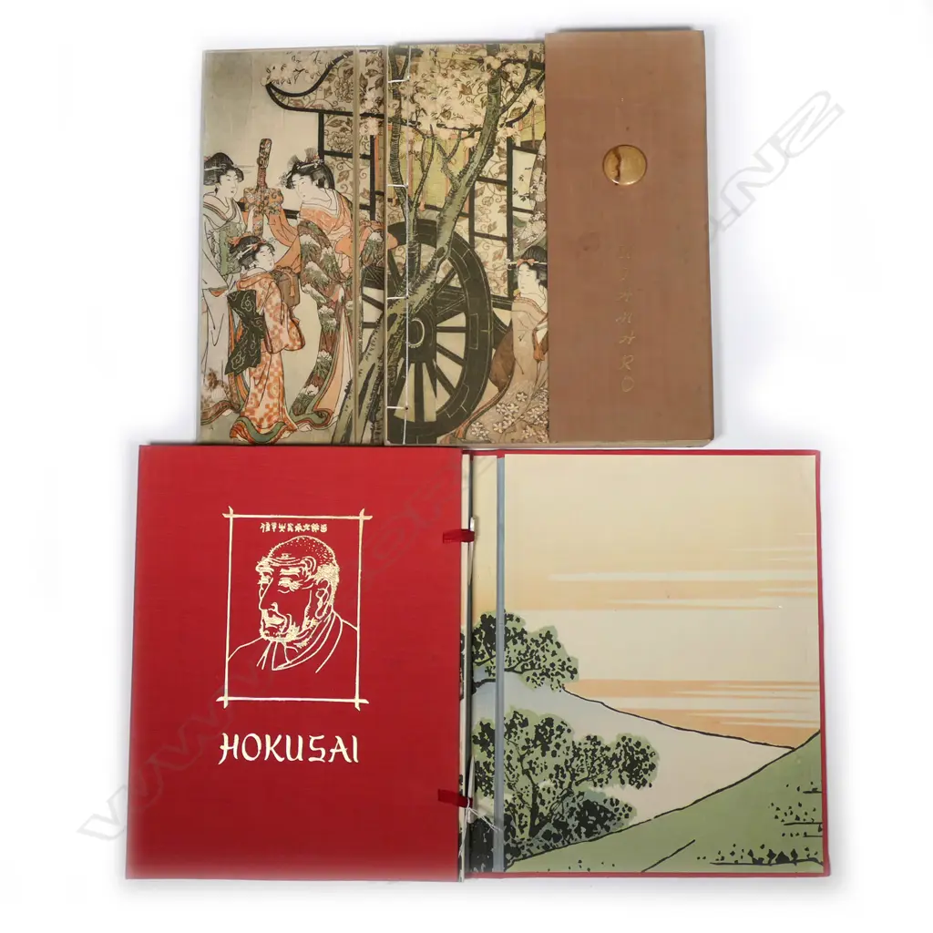 TWO  FINE HARDCOVER BOOKS OF JAPANESE WOODCUTS Image 1++