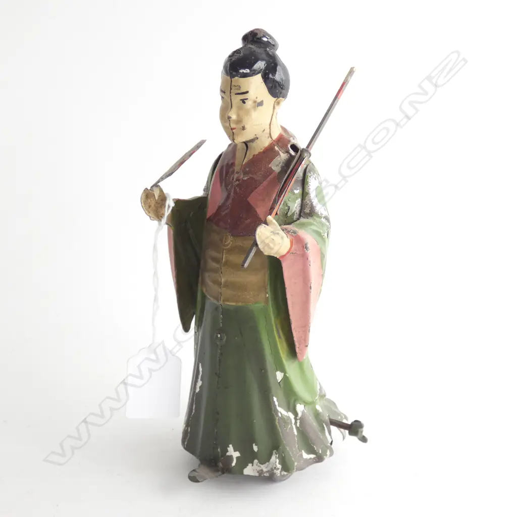 C.1900 ORIENTAL FIGURE WIND UP TIN TOY H.200mm Image 1++