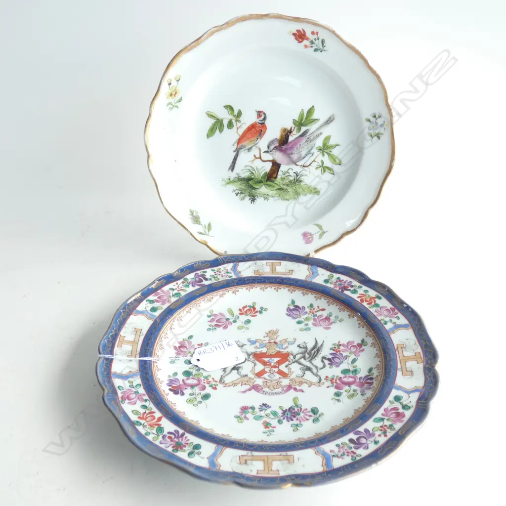 MANNER OF SAMSON OF PARIS CHINESE ARMORIAL STYLE PLATE 225mm dia + MEISSEN PLATE... Image 1++