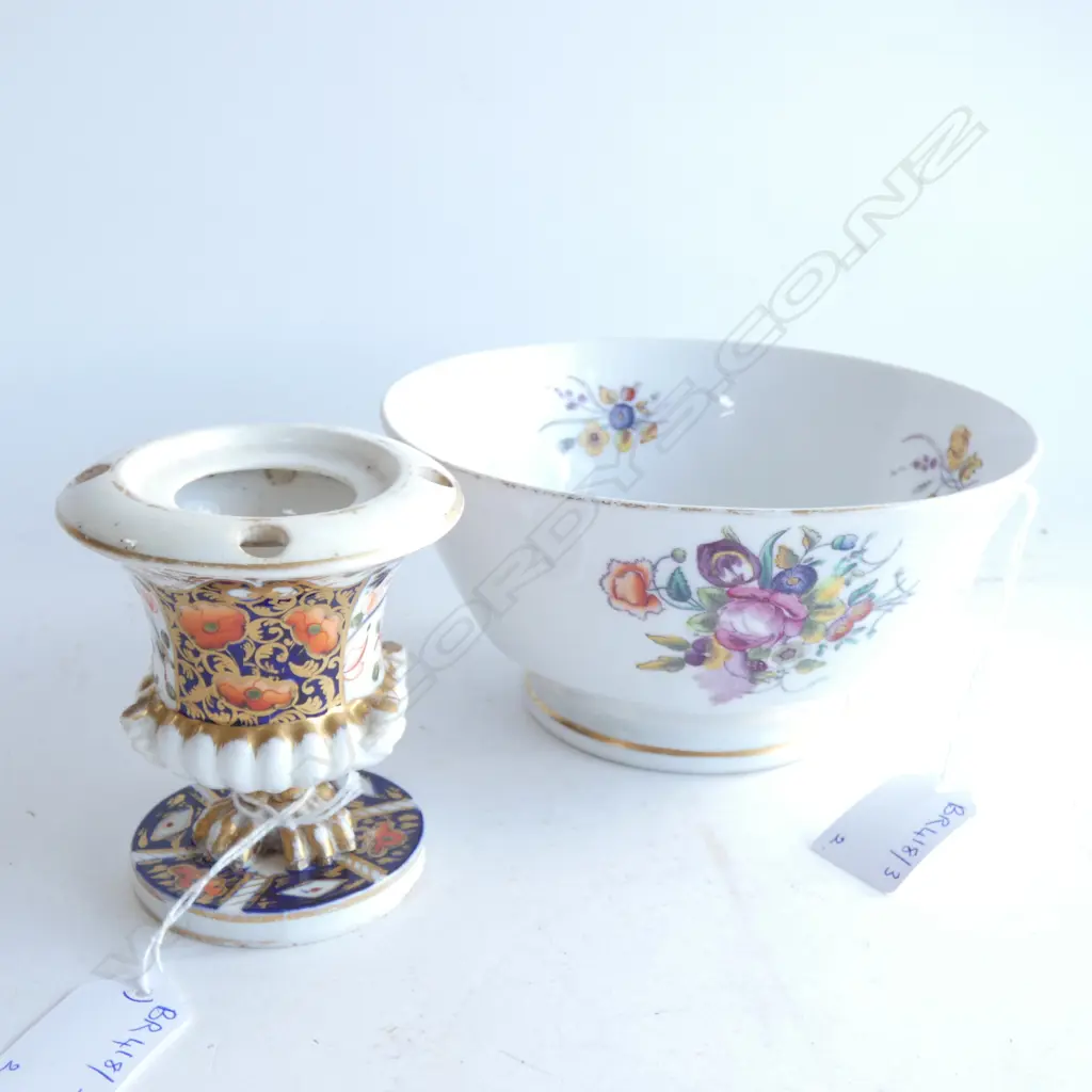 EARLY 19thC BOWL 160mm dia & DERBY VASE? AF  Image 1++