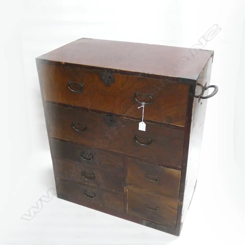 JAPANESE SM WOODEN VENEER 5-DRAWING FILING CABINET - 350 X 360 X 400MM Image 1++