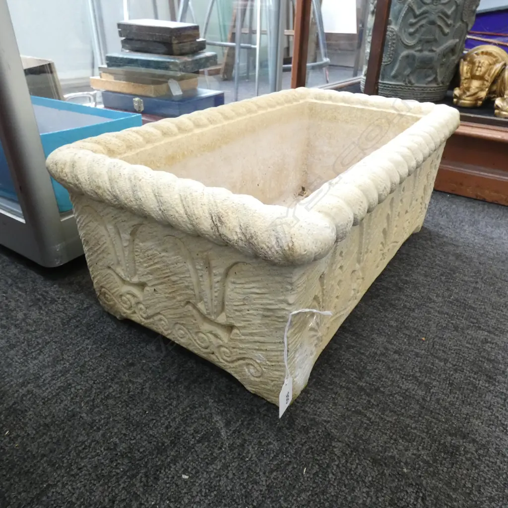COTSWOLD STONE RECTANGULAR ADAM STYLE PLANTER... Image 1++