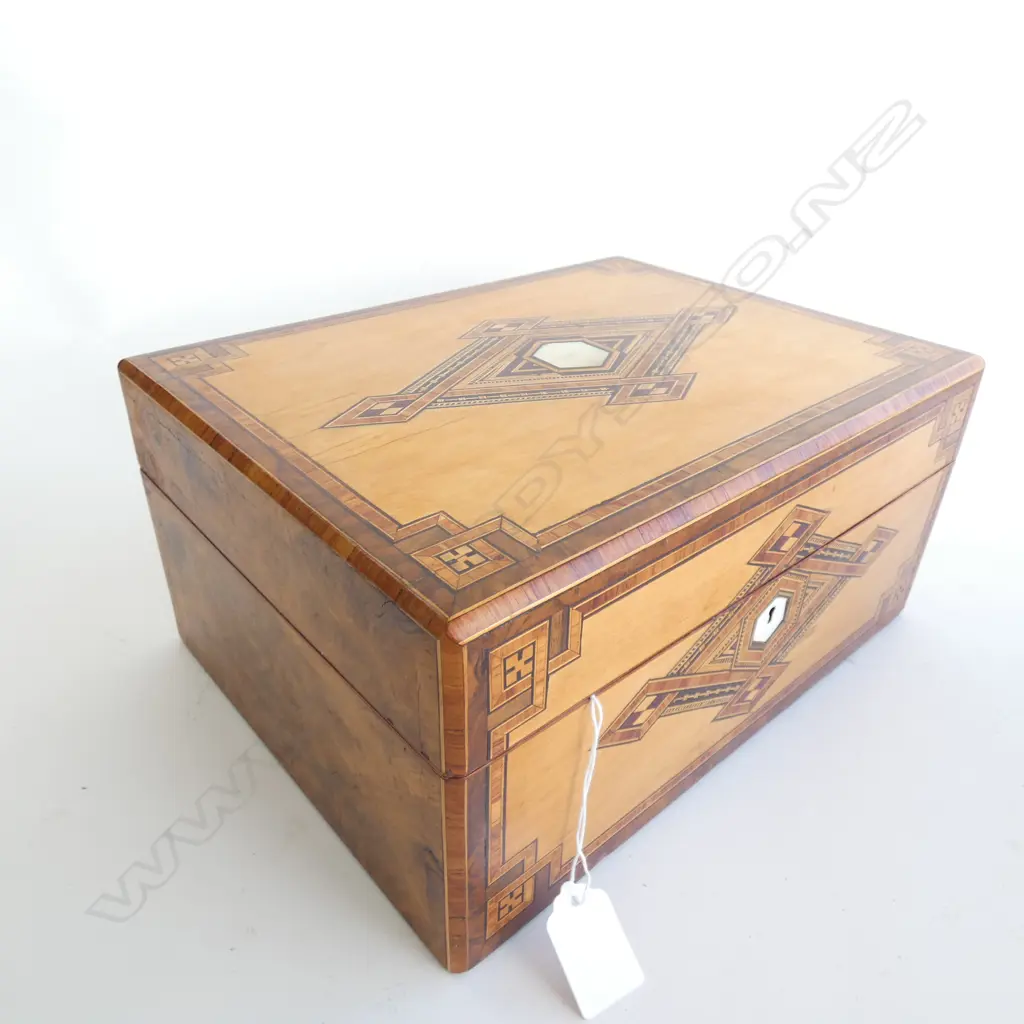 19thC INLAID JEWELLERY BOX L 300 MM Image 1++