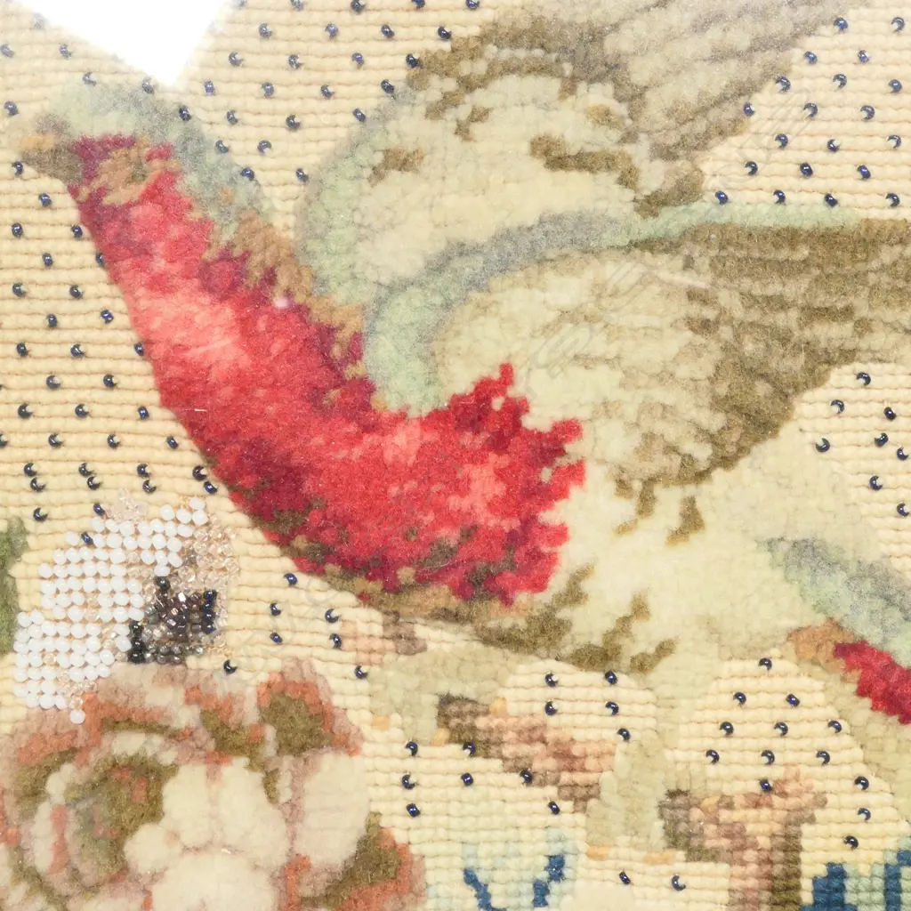 A 19thC stumpwork embroidery, enhanced with beadwork. Image 1++